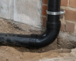 110mm Solvent Soil 92.5 Degree Double Socket Bend - Black - Image 2