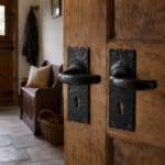 Black Antique Cast Iron Traditional Lever Lock or Latch Door Handle - Image 2