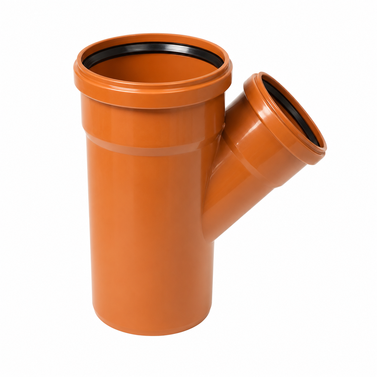 c6ede9f7-9c98-4474-ac9d-1e2ed164e9e1 PUSH-FIT 45° DOUBLE SOCKET UNEQUAL JUNCTION 160MM X 110MM - Image 1
