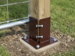 Fence Post Support Bolt Down 3" 4" Garden Holder Like Metpost Bolt Grip Brown - Image 2