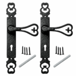 Black Antique Classic Isabella Lever Lock / Latch Door Handle Set with Fixings
