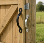 Pull Handle for Long Throw Lock 200mm Black Brass Chrome - Image 2