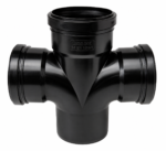 92.5 Degree 4 Way Branch Pipe Black Soil Ring Seal