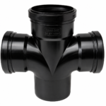 92.5 Degree 4 Way Branch Pipe Black Soil Ring Seal