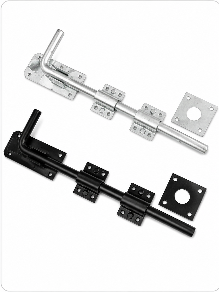 garage_drop_bolt_image_1_clean_product Garage Gate Drop Bolt Shed Barn Stable Sliding 12" 18" 24" Heavy Duty Black Galv - Image 1
