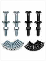Bolt and Screws For Hook and Band Black Zinc Plated For Secure Gate and Doors