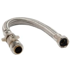 image (2) Flexi Hose 15x3/4x30cm Flexible Tap Connector & isolating valve - Image 1