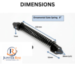 Ornamental Heavy Duty Gate Spring Auto Closer Adjustable Tension 8" & 10" Black - Image 3