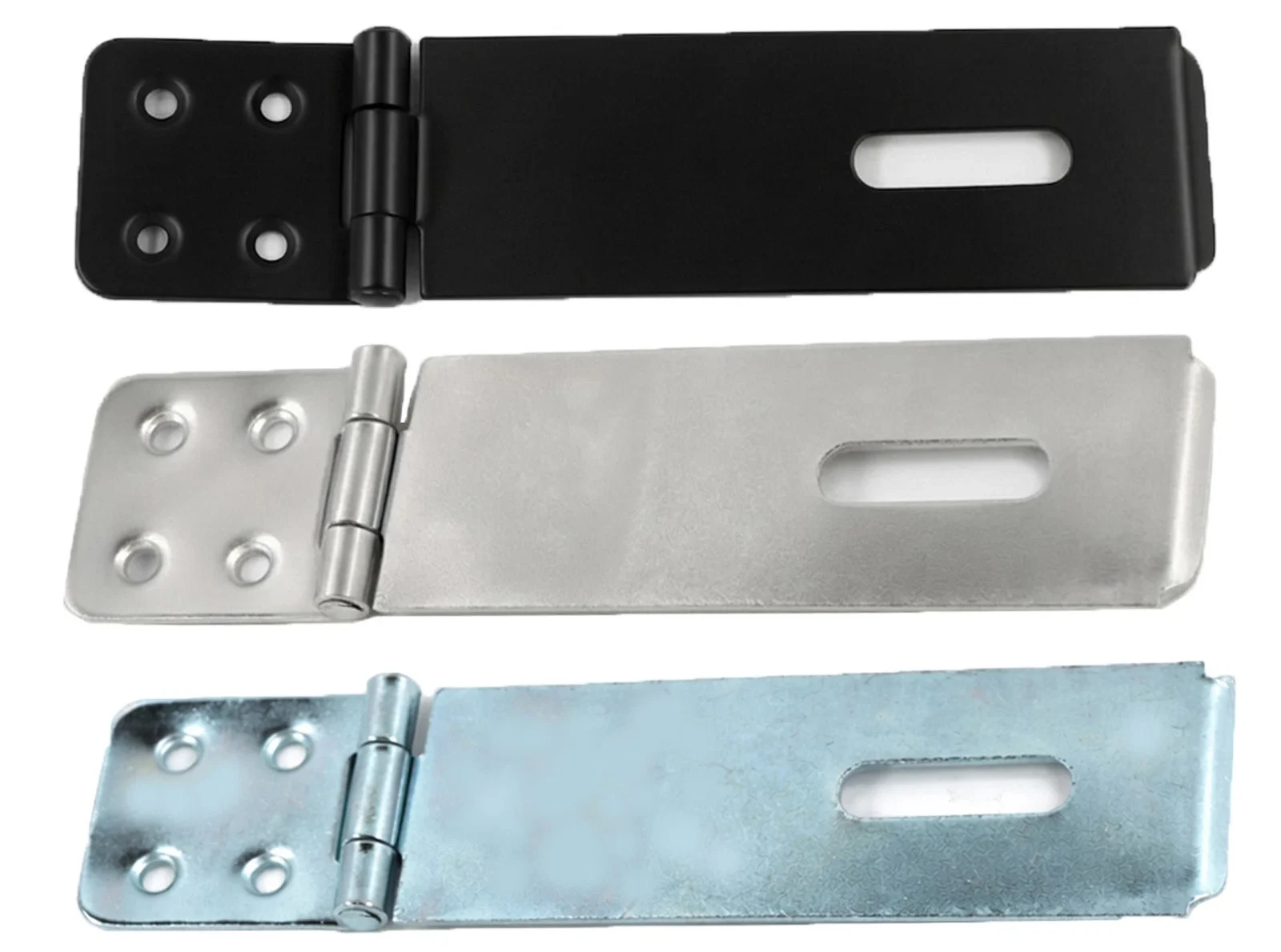 s-l1600 (18) Safety Hasp & Staple Security Door Gate Shed Padlockable 3", 4.5", 6" Black Bzp - Image 1
