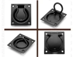 Cellar Flap Trap Door Ring Pull Handle 100mm Black Flush Recessed Handle - Image 2