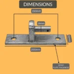 Field Farm Gate Hook on 200mm x 50mm Oblong Plate 19mm Pin Galvanised - Image 4