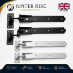 Adjustable Hook & Band Gate Hinges Heavy Duty Shed Door Black Galvanised 10"-36" - Image 8