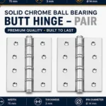 4" 100mm Stainless Steel External Internal Ball Bearing Door Hinges Heavy Duty