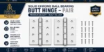 4" 100mm Stainless Steel External Internal Ball Bearing Door Hinges Heavy Duty