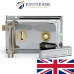 Traditional Rim Lock 6 x 4 Inch with 2 Keys & Screws Shed Gate Door Black Brass