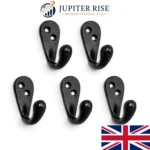 Cast Iron Wall Hooks 5 Pack Vintage Black Coat Robe Towel Hat