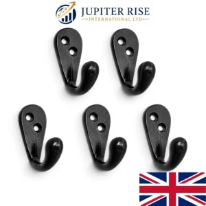 Cast Iron Wall Hooks 5 Pack Vintage Black Coat Robe Towel Hat