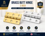 Steel Butt Hinge PAIR Door Cupboard Cabinet 1.5" 2" 2.5" 3" 4" with Screws