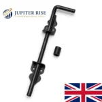 Gate Drop Bolt Heavy Duty 12" Cane Type Black Shed Garage Stable Door