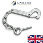 Field Gate Hook & Eye Safety Chain Heavy Duty Galvanised 158mm Gate Fastener