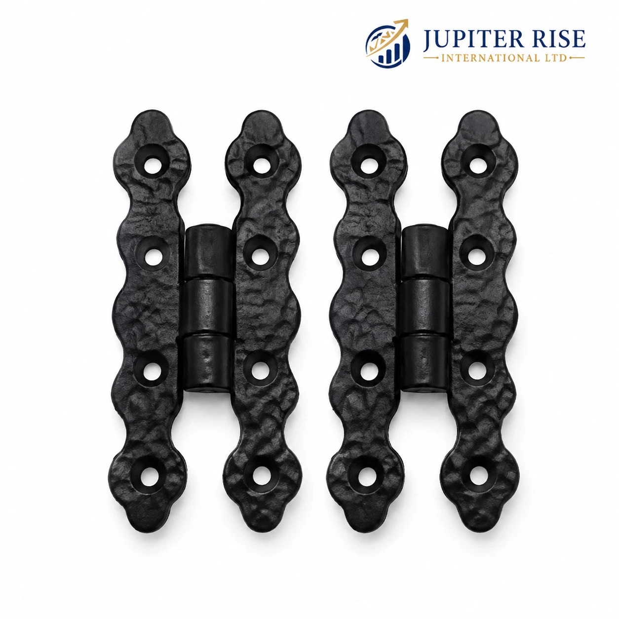 0 Antique Black Cast Iron Butterfly Hinges 40x90mm Cabinet Cupboard Pair - Image 1