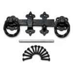 Twisted Ring Gate Latch Galvanised Heavy Duty Black Antique Iron Ornament 8" 10"