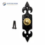 Door Bell Push Fleur De Lys Cast Iron 120 x 30mm Black Antique