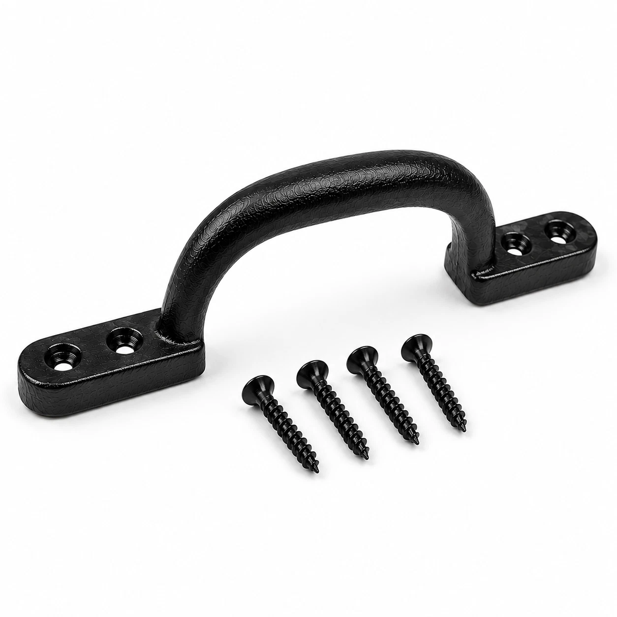 0 Cast Iron D Pull Handle 150mm 6" Hot Bed Shed Gate Antique Black - Image 1