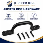 Cast Iron D Pull Handle 150mm 6" Hot Bed Shed Gate Antique Black - Image 2