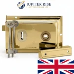Traditional Rim Lock 6 x 4 Inch with 2 Keys & Screws Shed Gate Door Black Brass - Image 2
