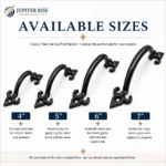 Cast Iron Pull Handle Fleur de Lys 4 5 6 7 Inch Door Gate Shed Antique Black - Image 2