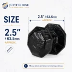 Cast Iron Door Knob 2.5" Octagonal Centre Antique Black Vintage - Image 2