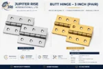 Steel Butt Hinge PAIR Door Cupboard Cabinet 1.5" 2" 2.5" 3" 4" with Screws - Image 2