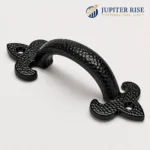 Cast Iron Door Pull Handle Antique Black Fleur de Lys 7" 175mm - Image 2