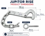 Field Gate Hook & Eye Safety Chain Heavy Duty Galvanised 158mm Gate Fastener - Image 2