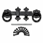 Twisted Ring Gate Latch Galvanised Heavy Duty Black Antique Iron Ornament 8" 10" - Image 2