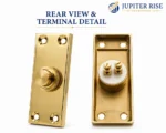 Door Bell Push Button Polished Brass Gold Front Door Press Button - Image 2