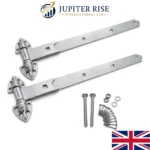 Heavy Reversible Gate Hinge Garage Stable Barn PAIR Galvanised Black Inc Fixings - Image 11