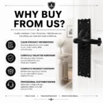 Black Antique Cast Iron Door Handle Lever Latch or Lock Traditional 155mm - Image 11