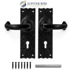 Black Antique Cast Iron Door Handle Lever Latch or Lock Traditional 155mm - Image 12