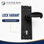 Black Antique Cast Iron Lever Door Handles 6in Lock Latch Vintage - Image 13