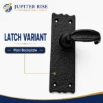 Black Antique Cast Iron Lever Door Handles 6in Lock Latch Vintage - Image 14