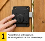 Rim Press Lock 3 x 4 Inch Face Fix Shed Door Lock Black 2 Keys - Image 3