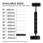 Hook and Band Hinges Heavy Duty Straight Cranked Adjustable Garden Shed Door - Image 3