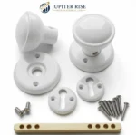 Traditional Rim Lock with White Rim Knob Set 6" x 4" Shed Gate Door Fixings - Image 3