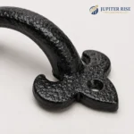 Cast Iron Door Pull Handle Antique Black Fleur de Lys 7" 175mm - Image 3