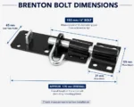 Ring Gate Latch Brenton Bolt 10 Inch Tee Hinges 3 Garden Gate Black - Image 3