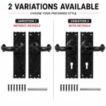 Black Antique Cast Iron Door Handle Lever Latch or Lock Traditional 155mm - Image 3