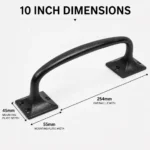 Cast Iron Pull Handle Black Antique 10" 12" Pub Style Door Gate Shed - Image 2