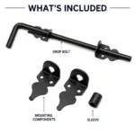 Gate Drop Bolt Heavy Duty 12" Cane Type Black Shed Garage Stable Door - Image 3